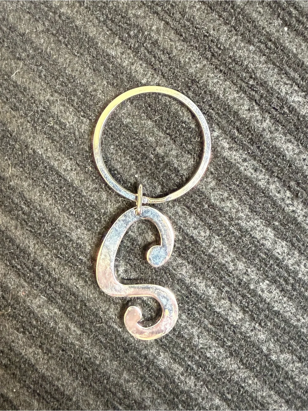 GANZ Silver-Tone 'S' Initial Keyring
